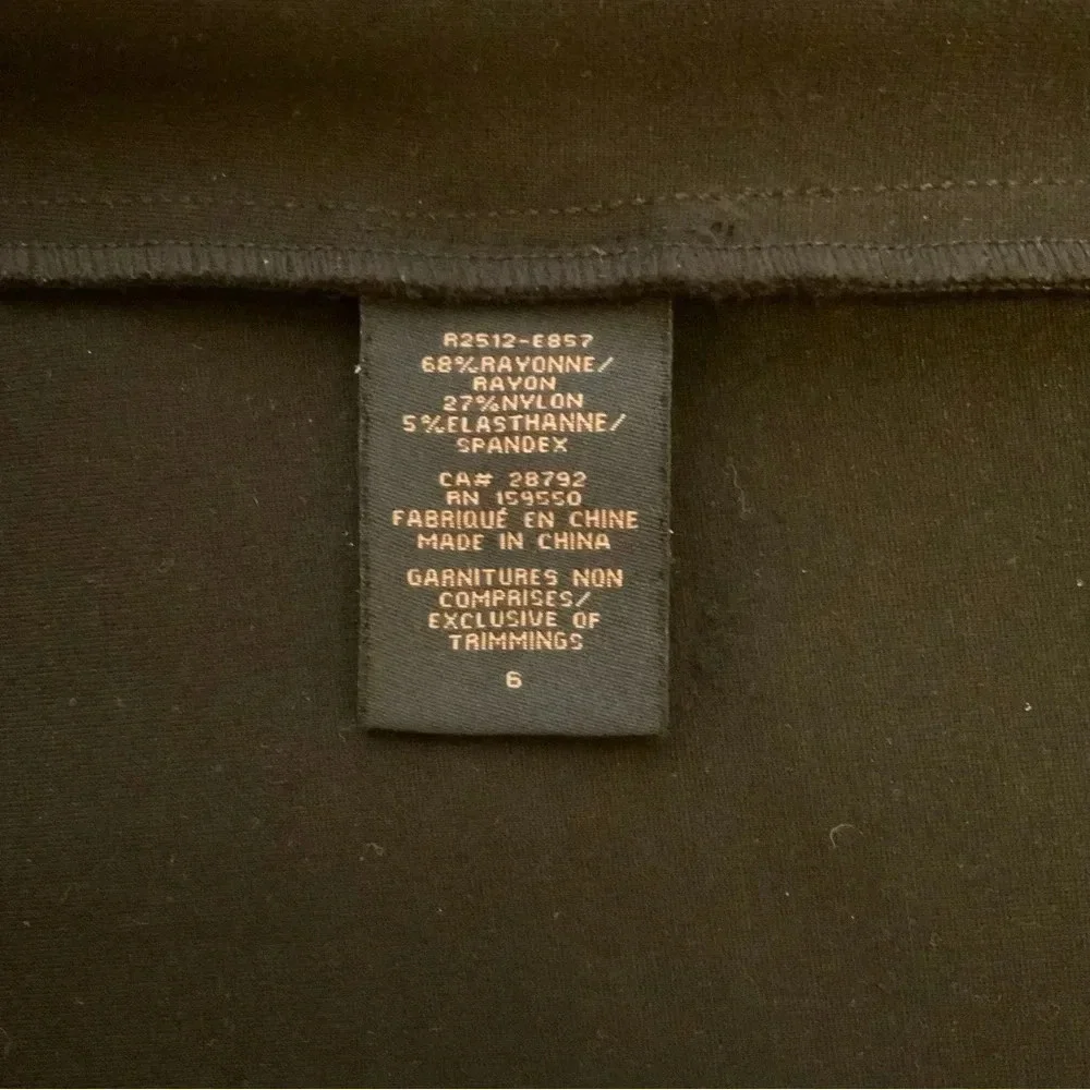 RENUAR Black Stretch Tailored Pencil Skirt Size 6 - Picture 8 of 11